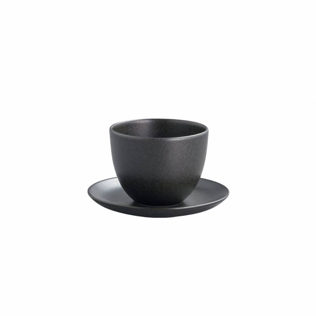 Kinto Pebble Cup and Saucer - Black gallery image #2