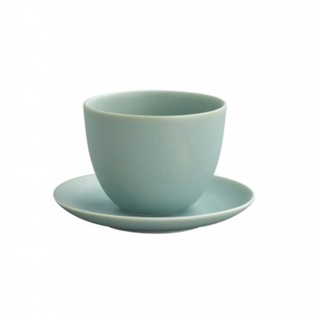 Kinto Pebble Cup and Saucer - Moss Green gallery image #1