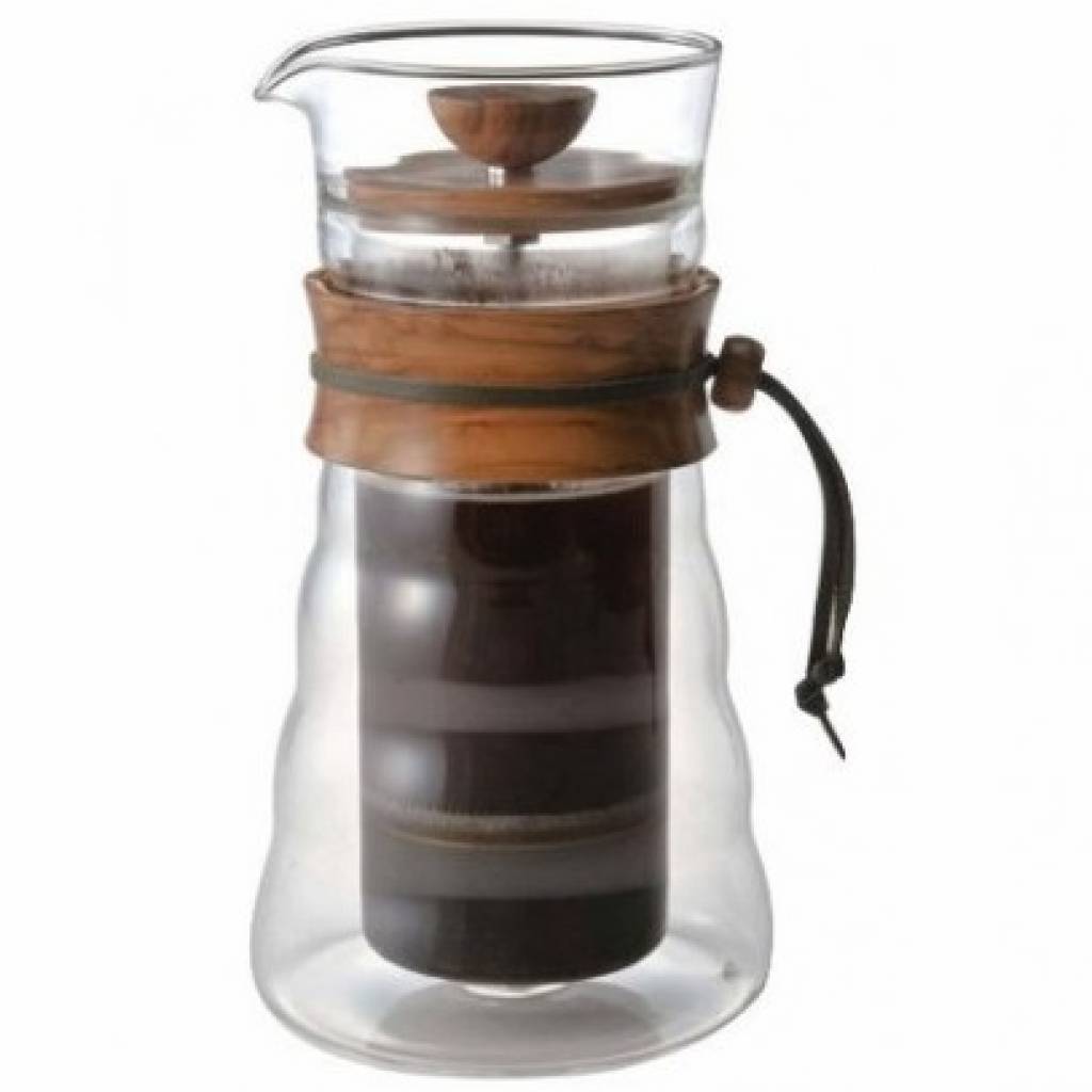 Hario Double Glass Olive Wood Coffee Press Jurang