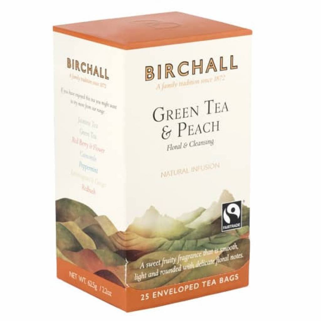 Birchall Green Tea and Peach Enveloped Tea (6x25) gallery image #1