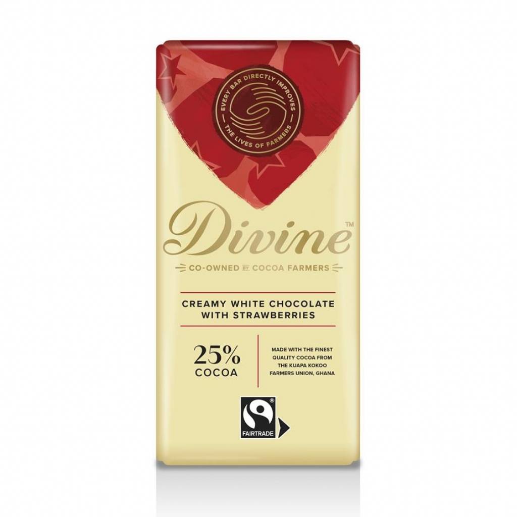 Divine White Chocolate with Strawberries (90g) gallery image #1