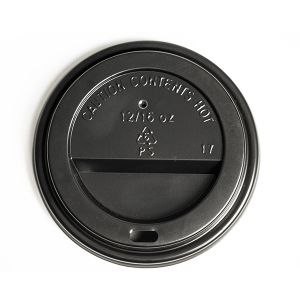 12oz-16oz Black Cup Lids (1000) main thumbnail