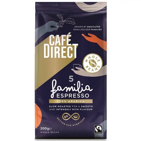 Cafedirect Familia Espresso Coffee Beans (200g) gallery image 