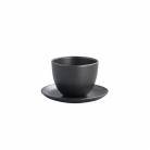 Kinto Pebble Cup and Saucer - Black gallery thumbnail #2