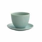 Kinto Pebble Cup and Saucer - Moss Green gallery thumbnail #1