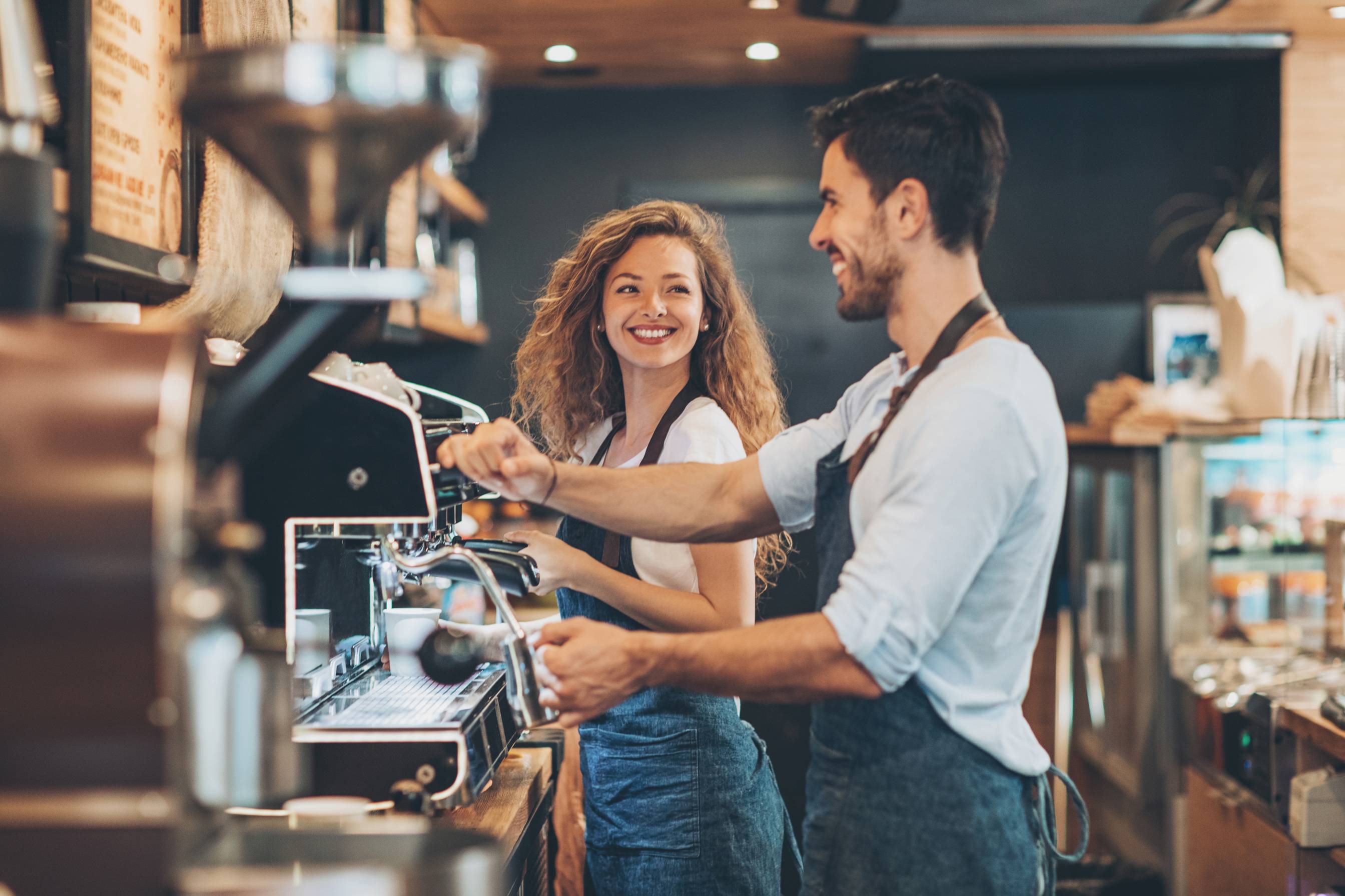 Picture of People making coffee